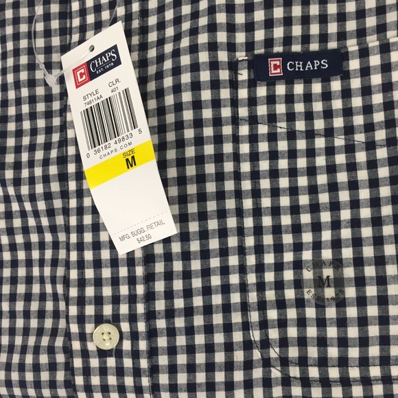Chaps NWT Men’s Long Sleeve Button Up Shirt Size M - Picture 7 of 8